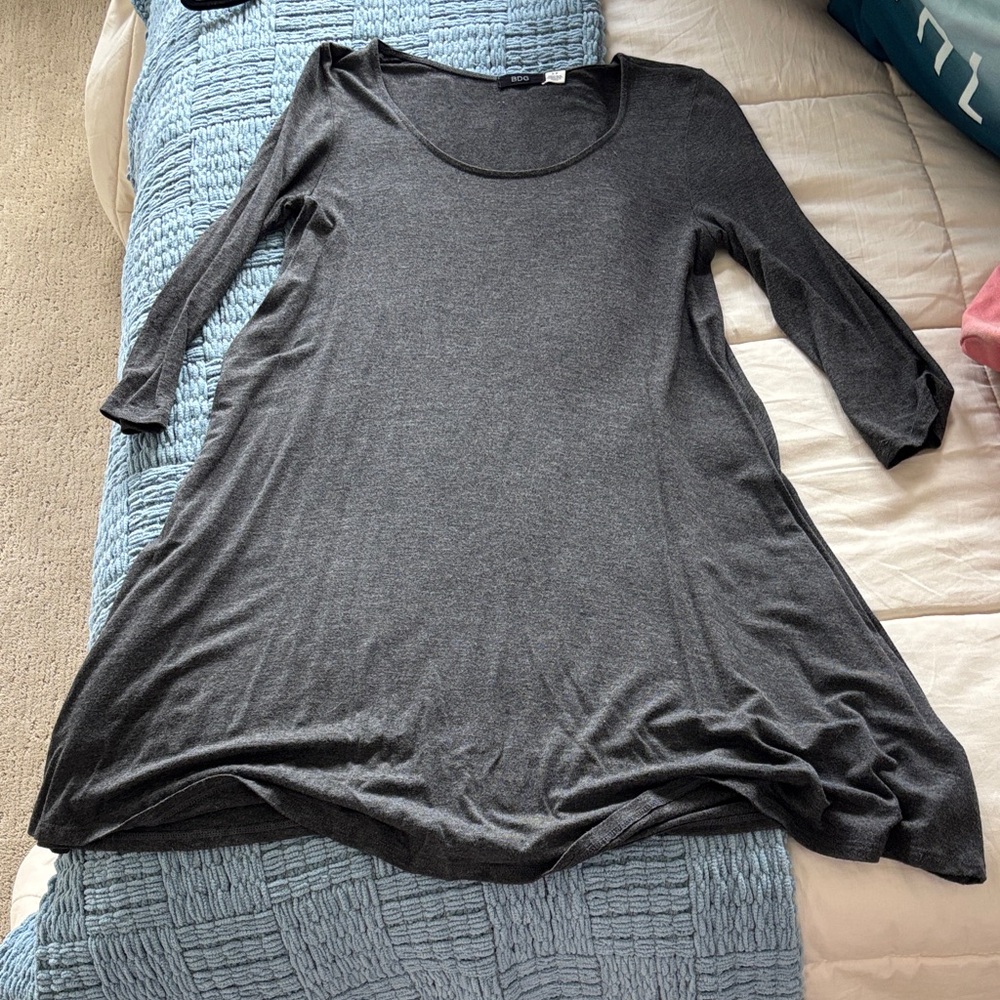 Gray 3/4 Sleeve Dress